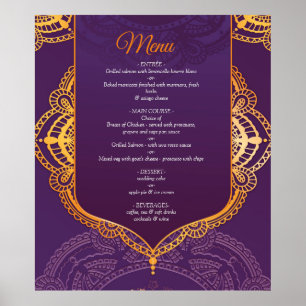Affiche Bleu marine ou violet avec Mandalas or