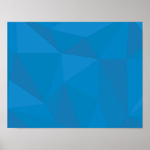 Affiche Bleu, moderne, cool, tendance, triangles futuriste