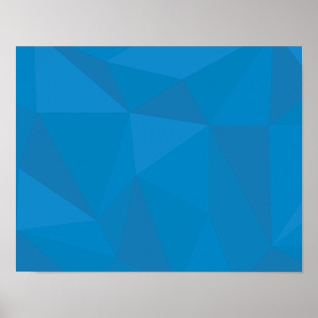 Affiche Bleu, moderne, cool, tendance, triangles futuriste (Devant)