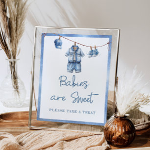 Affiche Bleu moderne Jean Bébé Bébé sont doux