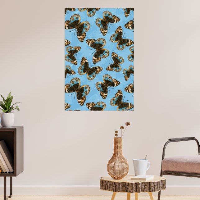 Affiche Bleu motif papillon Pansy (Salon 3)