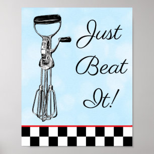 Affiche Bleu, Noir et Rouge Il suffit de battre le panneau