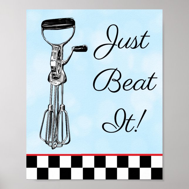 Affiche Bleu, Noir et Rouge Il suffit de battre le panneau (Devant)