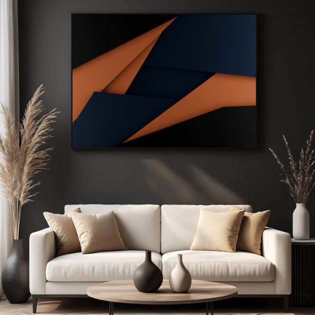 Affiche Bleu Nuit et Géométrique Cuivre Moderne (Créateur téléchargé)