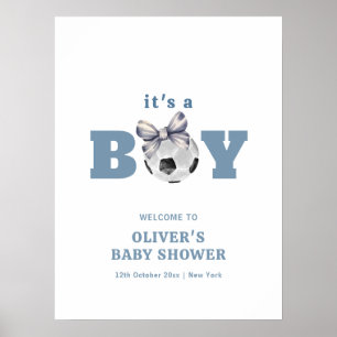 Affiche Bleu Nuit Mignon Arc-en-ciel Garçon Baby Shower Bi
