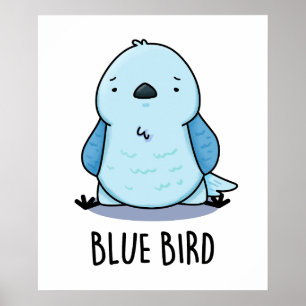 Affiche Bleu Oiseau amusant jeu animal