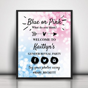 Affiche Bleu Ou Rose Moderne ? Bienvenue à la fête de la r