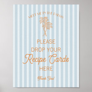 Affiche Bleu Palm Springs Plage Partagez une Recette de Ma