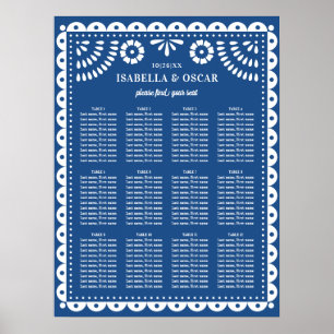 Affiche Bleu Papel Picado Réception de mariage Signal de s