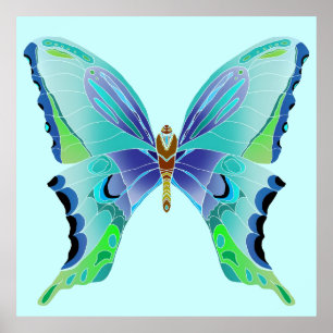 Affiche Bleu papillon