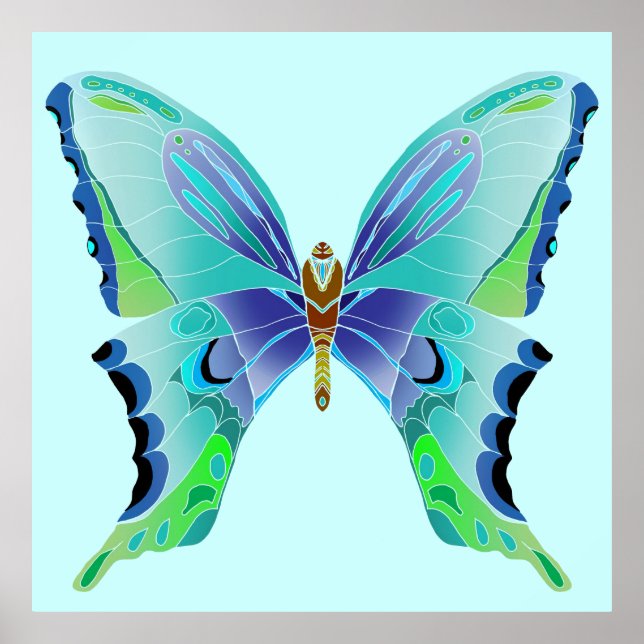 Affiche Bleu papillon (Devant)