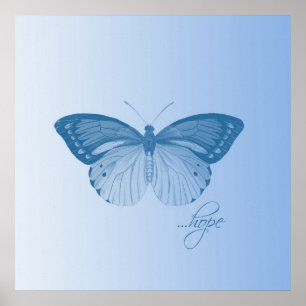 Affiche Bleu papillon Hope