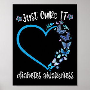 Affiche Bleu Papillon Juste Cure It Novembre Diabetes Awar