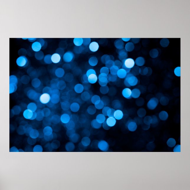 Affiche Bleu parties scintillant bokeh lumières de texture (Devant)