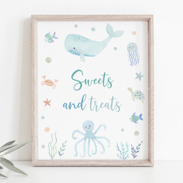 Affiche Bleu Pastel Sous la mer Signal d'Anniversaire (Créateur téléchargé)