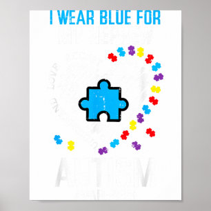 Affiche Bleu pour la sensibilisation à l'autisme du neveu
