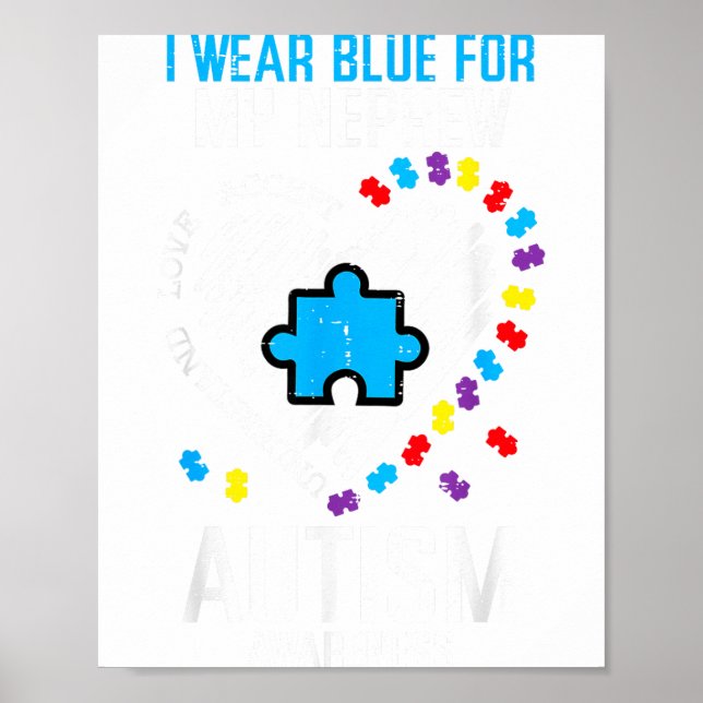 Affiche Bleu pour la sensibilisation à l'autisme du neveu  (Devant)
