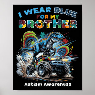 Affiche Bleu pour la sensibilisation à l'autisme fraternel