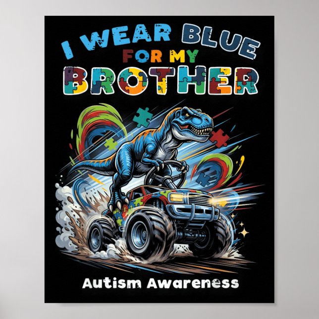 Affiche Bleu pour la sensibilisation à l'autisme fraternel (Devant)