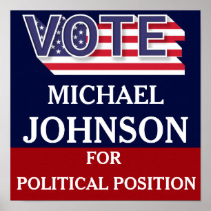 Affiche Bleu rouge, campagne politique