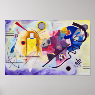 Affiche Bleu rouge jaune, Kandinsky astucieux