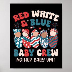 Affiche Bleu rouge rétro