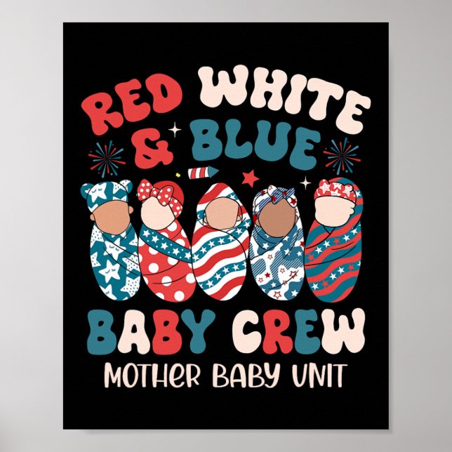 Affiche Bleu rouge rétro (Devant)