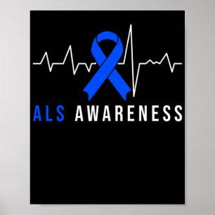 Affiche Bleu Ruban SLA Conscience