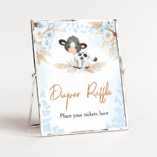 Affiche Bleu Saint-Vache Baby shower Déchets Raffin