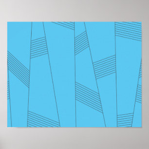 Affiche Bleu, simple, élégant, abstrait motif