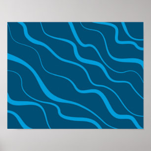 Affiche Bleu, simple, moderne, cool vague abstraction