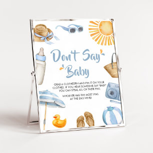 Affiche Bleu Splish Splash Baby shower Ne pas dire bébé