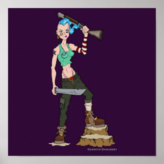 Affiche Bleu Tank Girl PLEINE