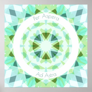 Affiche Bleu Vert Par Aspera Ad Astra Motivationnel