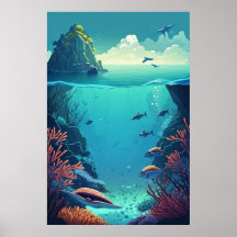 Bleu Vert sous-marin Océan Aquatique Vie marine