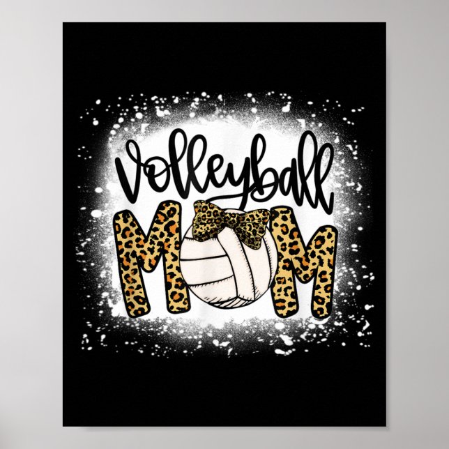 Affiche Bleu Volleyball Maman Leopard Fun Ball Maman Mothe (Devant)
