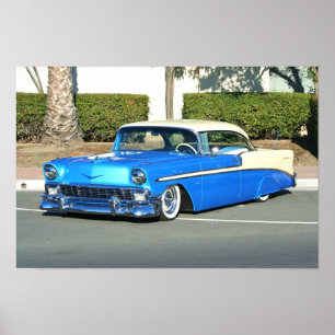 Affiche bleue classique de voiture