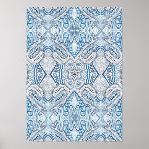 Affiche bleue d'abrégé sur indigo