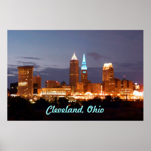 Affiche bleue fraîche de Cleveland Ohio