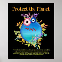 BLEUE PROTÉGER LA PLANÈTE SAVE EARTH MUE Art Poste