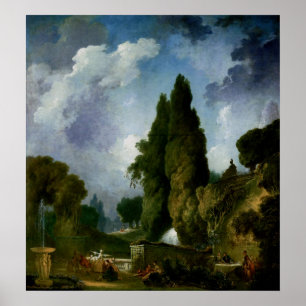 Affiche Blind Man’s Bluff - Fragonard Rococo Art