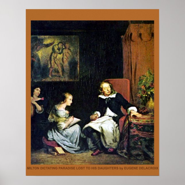 Affiche Blind Milton par Delacroix (Devant)