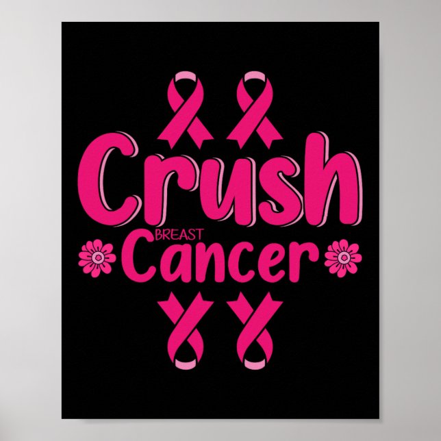 Affiche Bling Pink Ribbon pour la sensibilisation au cance (Devant)