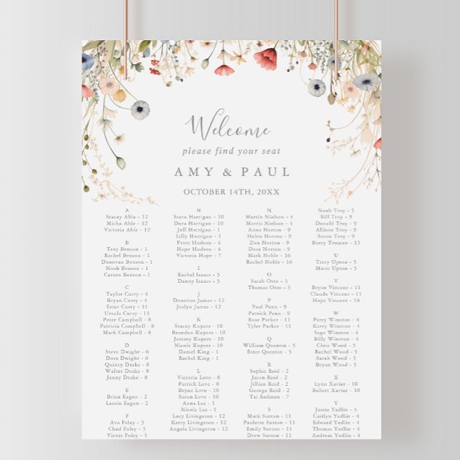 Affiche Blissant Fleur sauvage Alphabétique (Créateur téléchargé)