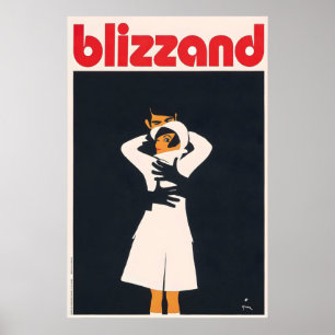 Affiche Blizzand Coat Mode Années 1960 Mode Féminine Franc