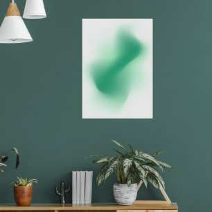 Affiche Blob Aura de Sauge Verte Art Abstrait Minimaliste 