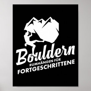 Affiche Bloc Bouldering Grimpeur Suspendu Alpinisme