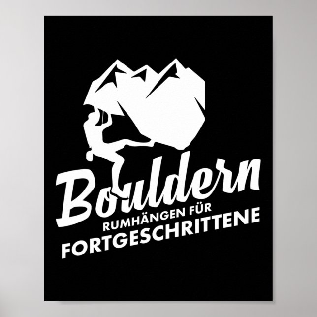 Affiche Bloc Bouldering Grimpeur Suspendu Alpinisme (Devant)