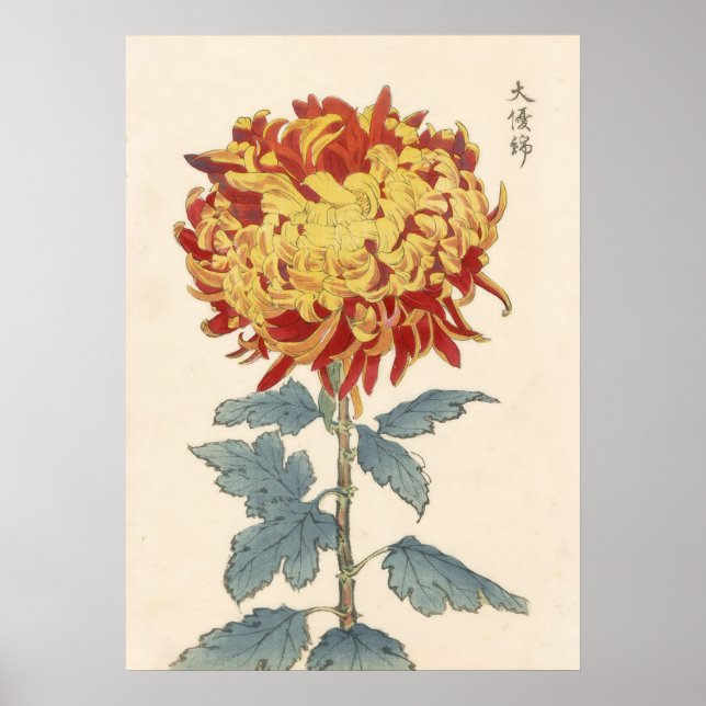 Affiche Bloc de bois Hasegawa Chrysanthemum Imprimer # 121 (Devant)