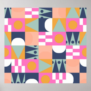 Affiche Bloc de couleur africain, motif géométrique.